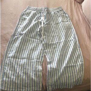 J Crew Linen Cropped Pants Large